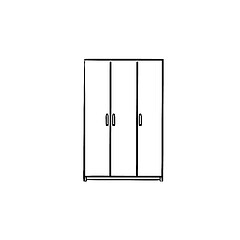 Image showing Wardrobe furniture hand drawn sketch icon.