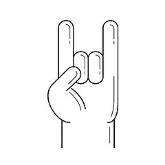 Image showing Rock and roll hand line icon.