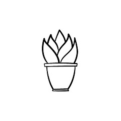 Image showing Sansevieria trifasciata hand drawn sketch icon.