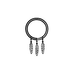 Image showing Dreamcatcher hand drawn sketch icon.