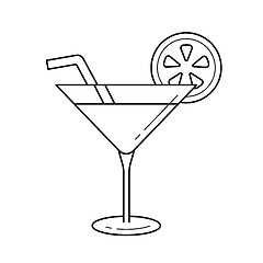 Image showing Cocktail drink vector line icon.