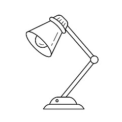 Image showing Table lamp vector line icon.