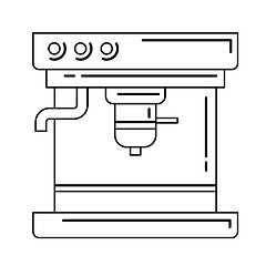 Image showing Coffee maker vector vector line icon.