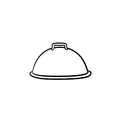 Image showing Cloche with platter for serve hand drawn icon.