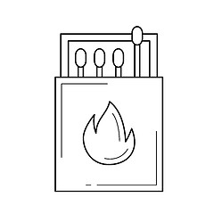 Image showing Matches vector line icon.
