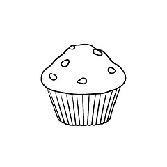 Image showing Muffin hand drawn sketch icon.