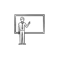 Image showing Professor next to the blackboard hand drawn icon.