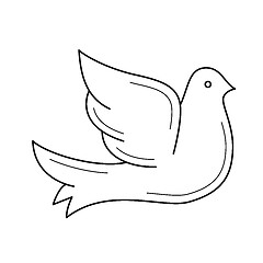 Image showing Dove vector line icon.