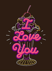 Image showing I love you t-shirt print and embroidery