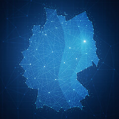 Image showing Polygon Germany map on blockchain hud banner.