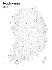 Image showing South korea in blockchain technology network style