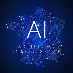 Image showing Blockchain technology artificial intelligence concept.