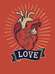 Image showing Love concept t-shirt print and embroidery