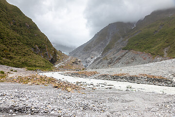 Image showing Riverbed of the Franz Josef Glacier, New Zealand