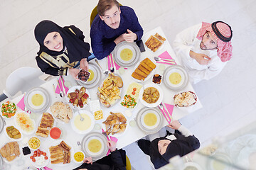 Image showing muslim family having a Ramadan feast