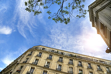 Image showing Facade of typical french building in Paris