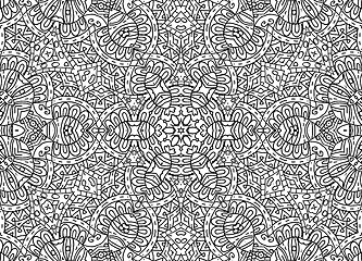 Image showing Black and white abstract outline concentric pattern