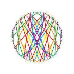 Image showing Abstract sphere from colorful lines 