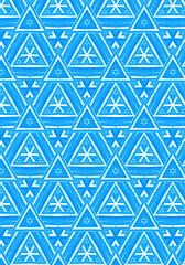 Image showing Abstract bright blue repeating pattern