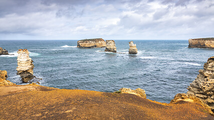 Image showing rough coast at the Great Ocean Road Australia