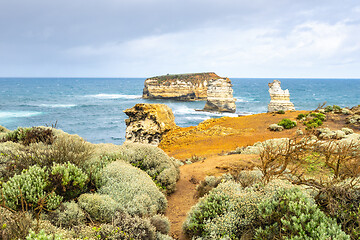 Image showing rough coast at the Great Ocean Road Australia