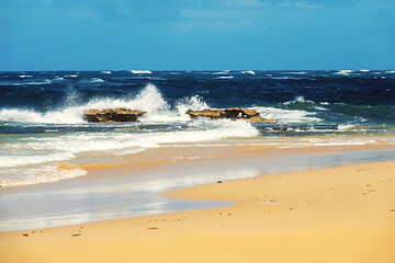 Image showing ocean rough rock water splash background