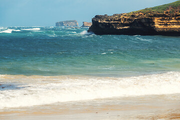 Image showing rough coast at the Great Ocean Road Australia