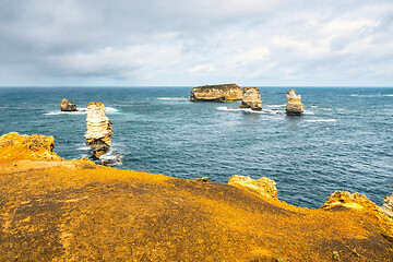 Image showing rough coast at the Great Ocean Road Australia