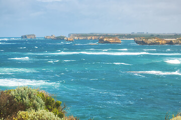 Image showing rough coast at the Great Ocean Road Australia