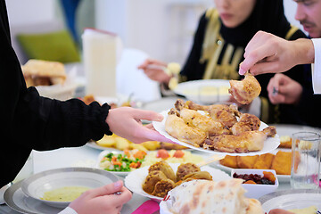 Image showing muslim family having a Ramadan feast