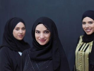 Image showing portrait of beautiful muslim women in fashionable dress