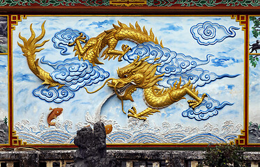 Image showing Dragon decoration of a temple in Vietnam