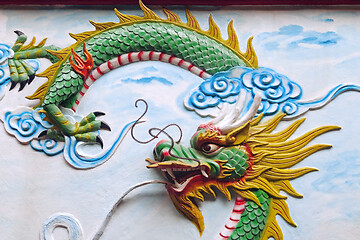 Image showing Dragon decoration of a temple in Vietnam