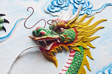 Image showing Dragon decoration of a temple in Vietnam