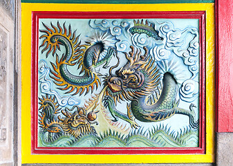 Image showing Dragon decoration of a temple in Vietnam