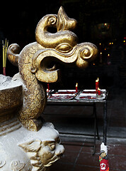 Image showing Decorative incence burner in a Vietnamese temple