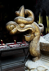 Image showing Decorative incence burner in a Vietnamese temple