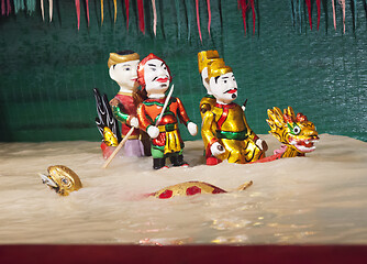 Image showing SAIGON, VIETNAM - JANUARY 05, 2015 - Traditional water puppet theater