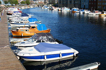 Image showing Small boats on the dock