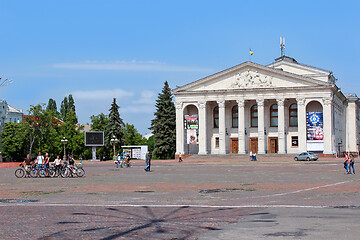 Image showing area in Chernihiv town with beautiful dramatic theatre