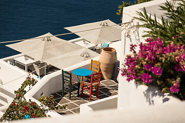 Image showing typical architecture of houses on the island of Santorini in Gre