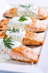 Image showing Cooked salmon