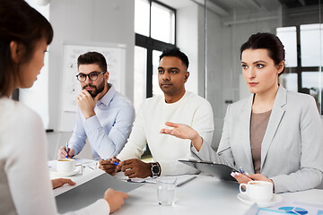 Image showing recruiters having job interview with employee