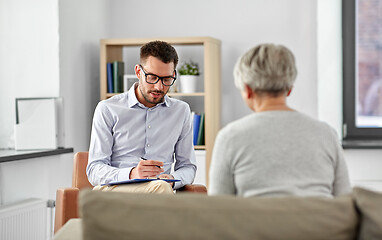 Image showing senior woman patient and psychologist