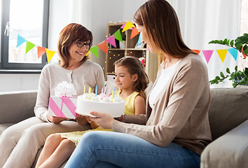 Image showing mother, daughter and grandmother on birthday