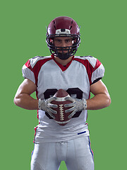 Image showing American Football Player isolated on colorfull background