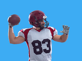 Image showing american football player throwing ball