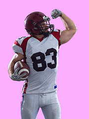 Image showing American football player celebrating