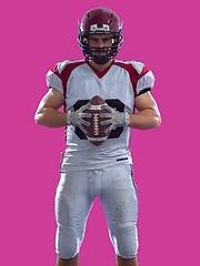 Image showing American Football Player isolated on colorfull background