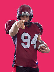 Image showing portrait of confident American football player